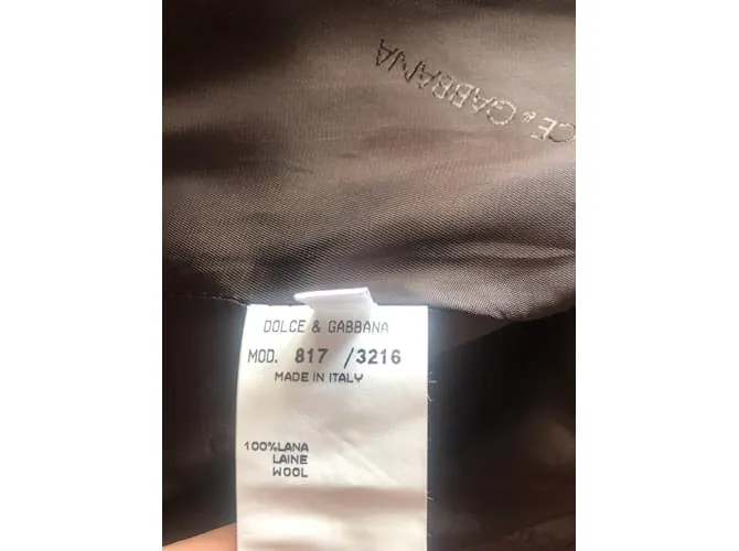DOLCE & GABBANA Chaquetas T.fr 40 Lana Castaño 